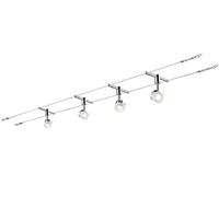 Paulmann 94080 Système câbles Stage 4x5W, Blanc/Chrome, 230/12V, 30VA, Métal/Verre
