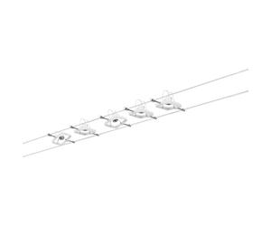 Paulmann 94134 Système de Câbles Mac II Blanc Éclairage sur Câbles 5 Spots avec Corde de Tension et Transfo 10W max, GU5,3 Luminaire sans Ampoules