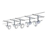 Paulmann 94136 Système de Câbles Sheela Set Extensible 5x10W max, Chrome Mat/Opal Système sans Ampoules