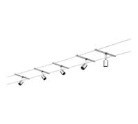 Paulmann 94145 Système de Câbles Sice Salt Set Extensible 5x10W max, Chrome Mat Système sans Ampoules