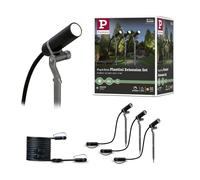 Paulmann 94156 Outdoor Plug&Shine Kit de complément Spot extérieur Plantini, 3000K, 3x2,5W, 24V, 40°, Anthracite, Alu