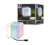 Paulmann 94268 Luminaire d'extérieur LED Plug & Shine ZigBee Cube RGBW Objet lumineux incl. 1x2,8 watts gradable IP67 Blanc Éclairage de jardin plastique Blanc chaud 3000 K