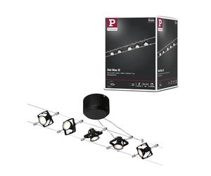 Paulmann 94290 Seilsytem Mac II carré max. 5x10 watts lampe suspendue Noir mat lampe sur câble Métal, plastique éclairage GU5,3