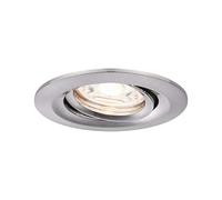Paulmann 94294 LED Nova mini Spots encastrés Coin rond orientable incl. 1x4 watts Spot encastré pour plafond Acier brossé Lampe encastrée aluminium Blanc chaud 2700 K
