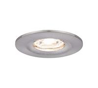 Paulmann 94300 LED Nova mini Spots encastrés Coin rond fixe incl. 1x4 watts Spot encastré pour plafond Acier brossé Lampe encastrée aluminium Blanc chaud 2700 K