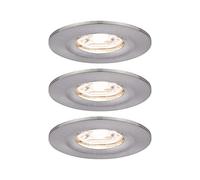 Paulmann Nova Mini Plafonnier encastré LED fixe, fer brossé - sot de 3 Ce luminaire comporte des modules à LED prémontés de classes énergétiques A A++, A+, A