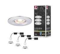 Paulmann 94303 LED Nova mini Spots encastrés Coin rond incl. 3x4 watts Spot encastré pour plafond Chrome Lampe encastrée aluminium Blanc chaud 2700 K