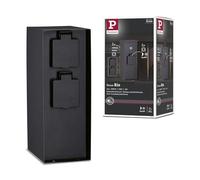 Paulmann 94315 Colonne de prise extérieur RIO x3 max. 3,650 watts Interrupteur crépusculaire Éclairage d'extérieur Anthracite Éclairage de jardin Acier inoxydable Commande