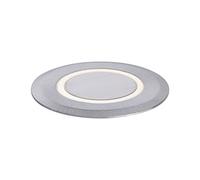 Paulmann 94363 luminaire d'extérieur LED encastré sol IP65 rond incl. 1x2 watts Acier inox. brossé lampe d'extérieur Acier inoxydable, plastique 3000K