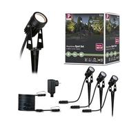 Paulmann 94373 Plug & Shine Projecteur de jardin LED blanc chaud Set de base IP65 3000K 3x3,5W 21VA Noir