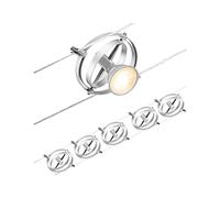 Paulmann 94436 CorDuo Set Système de Câbles Cardan DC 5 x 10 watt max, Éclairage Extensible Chrome Mat Câble Matière Plastique GU5,3 Système de Câbles sans Ampoules