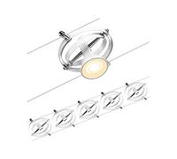 Paulmann 94438 CorDuo Set Système de Câbles Cardan DC 5 x 10 watt max, Éclairage Extensible Blanc Mat Câble Matière Plastique GU5,3 Système de Câbles sans Ampoules