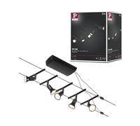 Paulmann 94446 CorDuo Set Système de Câbles Salt DC 5 x 10 watts max, Éclairage Extensible Noir Mat Câble Métallique Matière Plastique GU5,3 Système de Câbles sans Ampoules