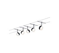 Paulmann 94457 Kit d'éclairage LED ClearLED DC avec 5 x 4 W extensibles Noir en métal chromé 2700 K