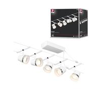 Paulmann 94461 CorDuo Set de base Système de Câbles Cone DC 5 x 10 watt max, Éclairage Extensible Blanc Mat Câble Matière Plastique GU5,3 Système de Câbles sans Ampoules