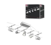 Paulmann Système de câbles CorDuo 94465 – Set de base Cup DC 5×10W Chrome mat GU5,3 sans ampoules