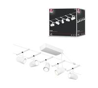 Paulmann 94467 CorDuo Set de base Système de Câbles Cup DC 5 x 10 watt max, Éclairage Extensible Blanc Mat Matière Plastique, Métal GU5,3 Système de Câbles sans Ampoules