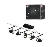 Paulmann Kit système de câbles CorDuo 94469 – Set de base DC 5x10W GU5.3 Noir mat sans ampoules