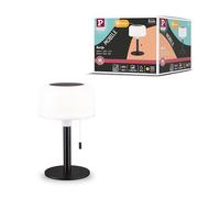 Paulmann Lampe de table solaire Bartja 94607 – 1,6 W blanc chaud (2700K) IP44 USB-C Noir
