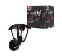 Paulmann 94647 lumin. extérieur applique Classic Curved détecteur mouvement IP44 carré max. 12W Noir lumin. extérieur plastique Lumin. jardin E27