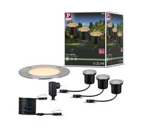 Paulmann 94717 luminaire d'extérieur LED Plug & Shine encastré de sol Floor kit de 3 respectueux insectes IP67 2200K 3x4,5W Anthracite rond Métal