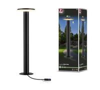 Paulmann 94723 luminaire d'extérieur LED Plug & Shine borne lumineuse Plate IP44 2200K 7W Anthracite rond gradable lumière dorée plastique