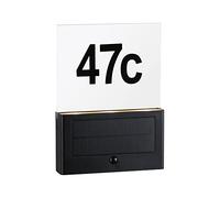Paulmann 94725 LED Numéro de maison lumineux solaire Neda détecteur de mouvement respect insectes IP44 2200K 30lm Anthracite lumière dorée plastique