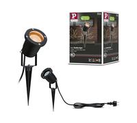 Paulmann 94731 luminaire d'extérieur LED proj. jardin lumière dorée respect insectes IP65 rond 92mm 2200K 4,3W 320lm 230V noir métal GU10 rond