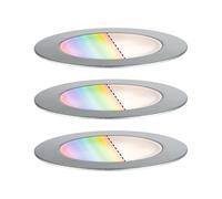Paulmann 94752 Plug & Shine encastré sol LED Floor Smart Home Zigbee kit de 3 rond IP67 3x2W 3x65lm gradable 70mm Acier inox. RGBW résistant eau mer