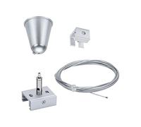 Paulmann 95583 ProRail3 Accessoires Suspension de Corde 3 m Argent Système de Rail 3 Phases Éclairage métallique pour Les Zones commerciales