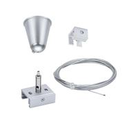 Paulmann 95583 ProRail3 Accessoire pour système de rail de suspension de câble 3 m Argent Système de rail 3 phases Éclairage métal pour les zones commerciales