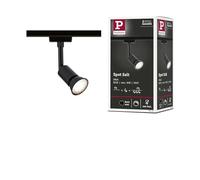Paulmann 95636 URail Spot sur rail Salt GU10 max. 10 W, dimmable, 230 V, noir mat, système de rail URail libre choix de l'ampoule