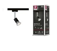 Paulmann 96911 Spot sur rail URail Pure II, spot simple GU10, max. 10 W, dimmable 230 V, noir mat, système de rail libre choix de l'ampoule
