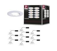 Paulmann 98197 LED spot encastrés Calla kit de 10 pièces IP65 rond 90 mm 30° 10x5W 10x430lm 230V White switch blanc dépoli