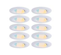 Paulmann 98197 LED spot encastrés Calla kit de 10 pièces IP65 rond 90mm 30° 10x5W 10x430lm 230V White switch blanc dépoli