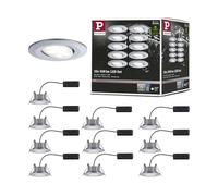 Paulmann 99925 spots enc. LED Calla rond kit de 10 incl. 10x5,2W IP65 gradable projecteurs enc. Chrome mat éclair. d'armoire plast. lampe enc. 4000K