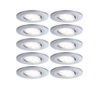 Paulmann 99925 spots enc. LED Calla rond kit de 10 incl. 10x6,5W IP65 gradable projecteurs enc. Chrome mat éclair. d'armoire plast. lampe enc. 4000K
