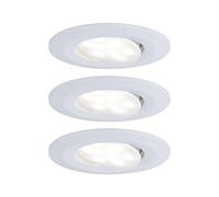 3 spots encastrables Calla LED intégrée 4000K IP65 3x680lm rond orientable blanc dépoli Paulmann