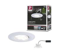 Paulmann 99930 spots encastrés LED Calla rond incl. 1x6,5W IP65 gradable projecteurs enc. Blanc dépoli éclairage d'armoire plastique lampe enc. 4000 K