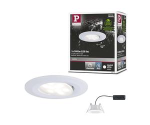 Paulmann 99930 spots encastrés LED Calla rond incl. 1x6,5W IP65 gradable projecteurs enc. Blanc dépoli éclairage d'armoire plastique lampe enc. 4000 K