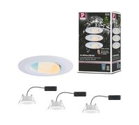 Paulmann 99935 spots encastrés LED Calla rond kit de 3 incl. 3x5,5W IP65 projecteurs enc. Blanc dépoli éclairage d'armoire plastique lampe enc. 3000K