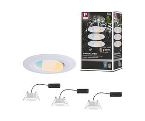 Paulmann 99935 spots encastrés LED Calla rond kit de 3 incl. 3x5,5W IP65 projecteurs enc. Blanc dépoli éclairage d'armoire plastique lampe enc. 3000K