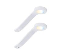 Paulmann 99973 éclairage de meubles LED Clever Connect Starter Mike CC 12 V incl. 2x2 watts gradable éclairage de placard Blanc dépoli éclairage d'armoire plastique lampe de cuisine 2700-6500K