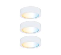 Paulmann 99975 éclairage de meubles LED Clever Connect kit Starter Disc 24W CC 12 V rond incl. 3x2,1 watts gradable blanc dépoli plastique 2700-6500K