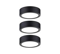 Paulmann 99990 kit éclairage de meubles LED Leaf rond incl. 3x3,5 watts éclairage de placard Noir plastique 2700 K