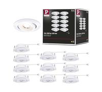 Paulmann 99996 Spots encastrés LED Pack de 10 orientable 82 mm 70° 10x4,8W 10x450lm 230 V 3000 K Blanc dépoli