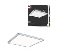 Paulmann Atria Shine 70994 LED carré 293 x 293 mm avec 1 panneau lumineux en plastique blanc chaud 16 W 3000 K, Mat chromé, ▭ 293x293mm