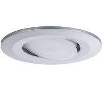 Paulmann Calla 99932 Plafonnier LED encastrable Rond avec 1 x 6,5 W IP65 à intensité Variable Armoire en Plastique 4000 K, Mat chromé, 1er-Set