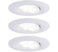 3 spots encastrables Calla LED intégrée 4000K IP65 3x680lm rond orientable blanc dépoli Paulmann