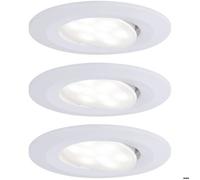 Paulmann Spot LED encastrable Calla - pour salle de bains, lot de 3, 19,5 W, IP65, blanc mat